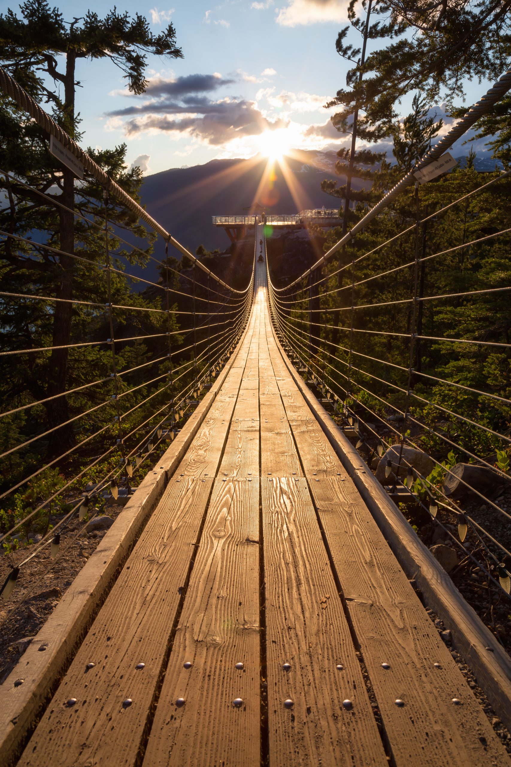 Suspension Bridge on Top of a Mountain in Squamish, North of Vancouver, British Columbia, Canada.